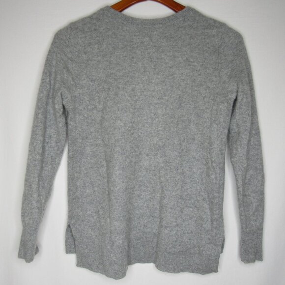 Halogen Gray 100% Cashmere High Low Crew Neck Sweater Women's PM Petite Medium - Picture 8 of 9